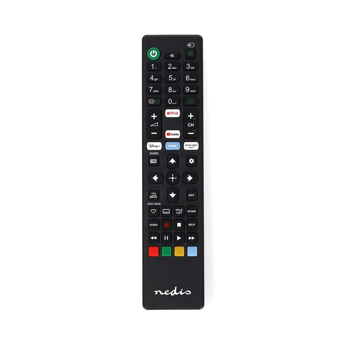 Nedis Replacement Remote Control | Suitable for: Sony | Fixed | 1 Device | Amazon Prime / Disney + Button / Netflix Button / Youtube Button | Infrared | Black