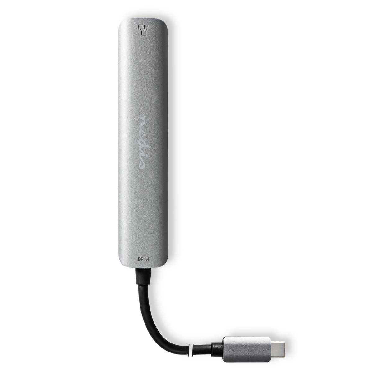 Nedis USB Multi-Port Adapter | USB 3.2 Gen 1 | USB-C™ Male | HDMI™ Output / RJ45 Female / 3x USB-A Female | 5 Gbps | 0.20 m | Round | Gold Plated | PVC | Anthracite | Box
