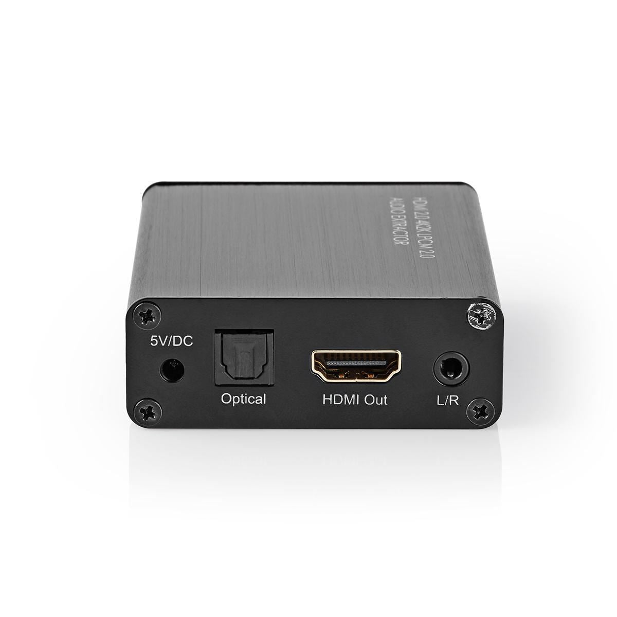 Nedis HDMI™ Extractor | HDMI™ Input | HDMI™ Output / TosLink Female / 1x 3.5 mm | Maximum resolution: 4K@60Hz | 18 Gbps | Metal | Anthracite | Gift Box