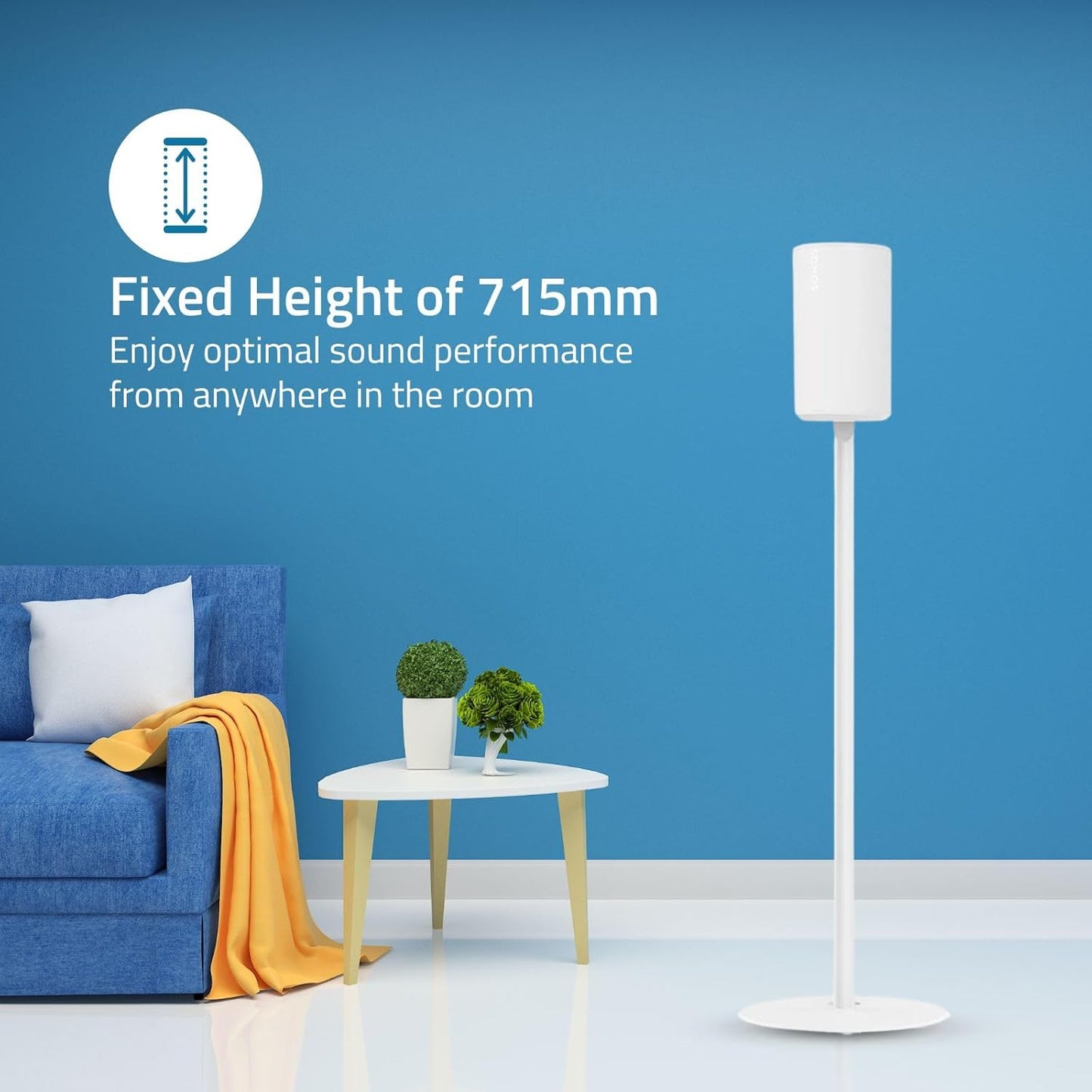 Nedis Speaker Mount | Compatible with: Sonos® Era100 | Stand | 3 kg | Fixed | ABS / Metal | White