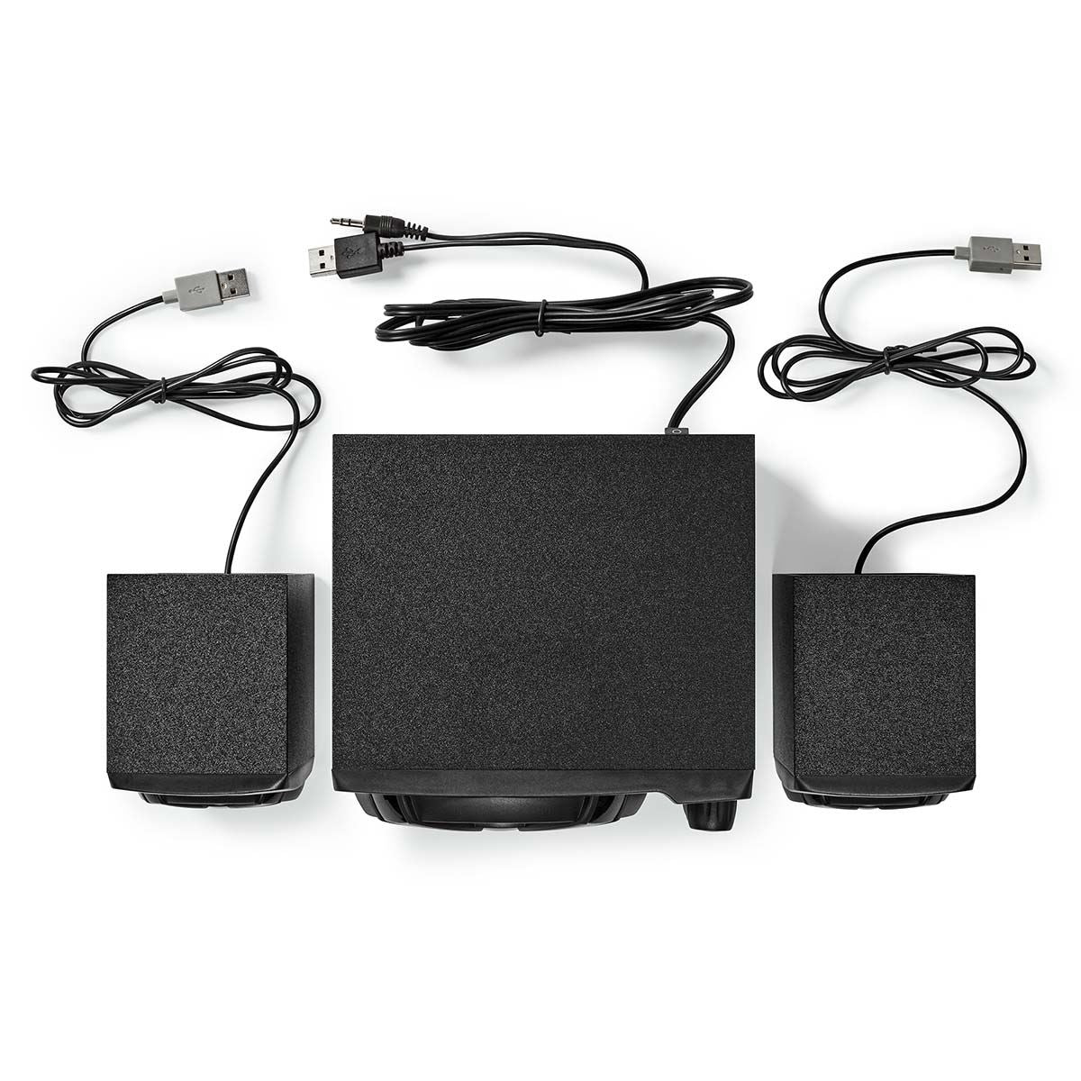 Nedis Gaming Speaker | Speaker channels: 2.1 | USB Powered | 3.5 mm Male | 33 W | LED | Volume control