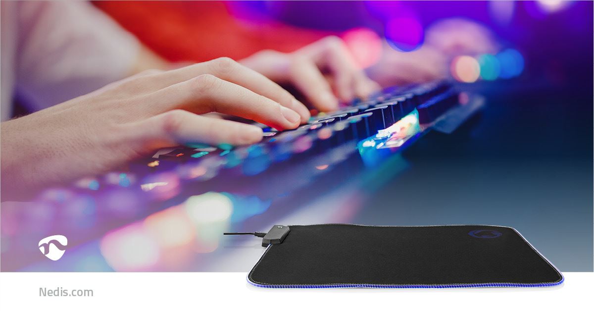 Nedis Gaming Mouse Pad | Microfiber / Rubber | Black