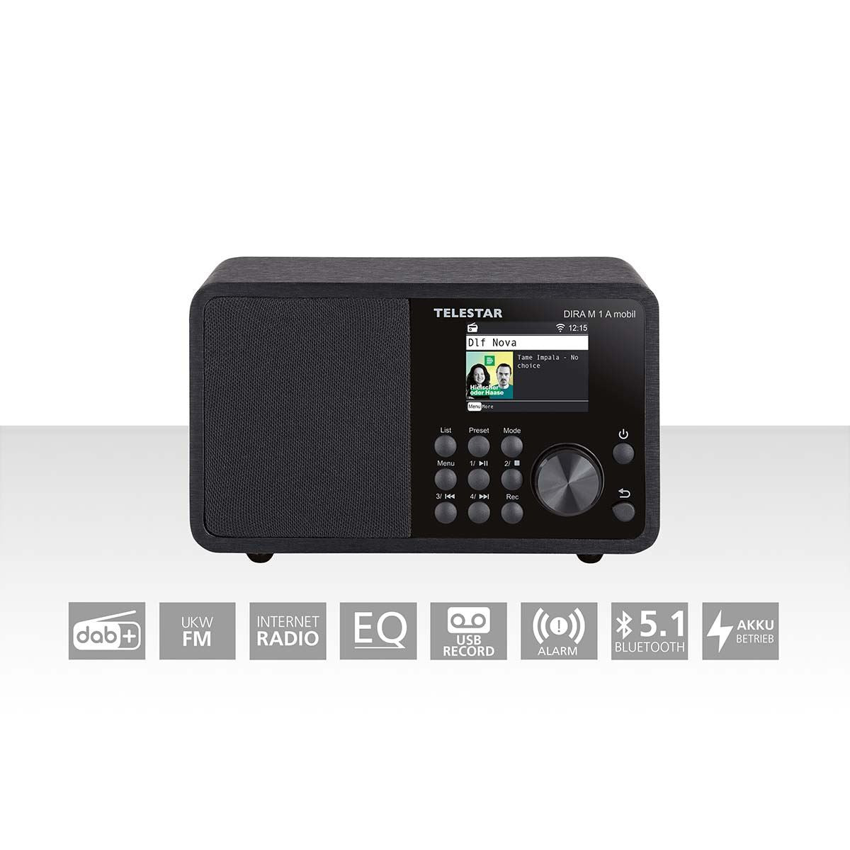 Telestar DIRA M 1 A Mobile EWF Battery-operated Mono Multifunction Radio DAB+ / FM / Internet / Bluetooth Black