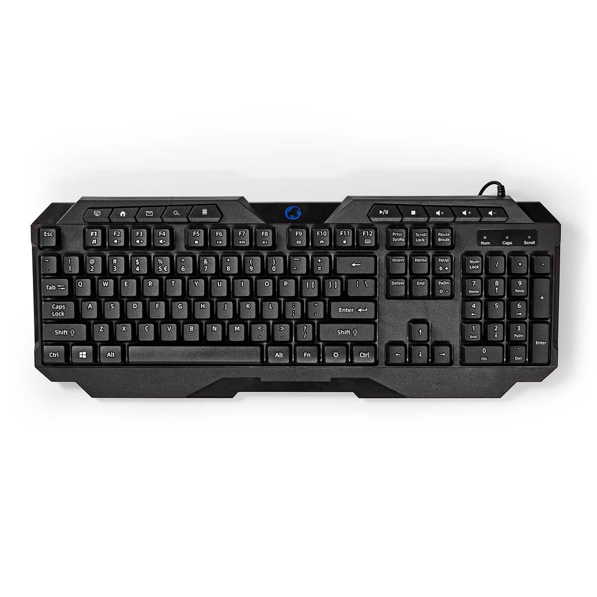 Nedis Wired Gaming Keyboard | USB Type-A | Membrane Keys | LED | QWERTY | US Layout | USB Powered | Power cable length: 1.30 m | Multimedia