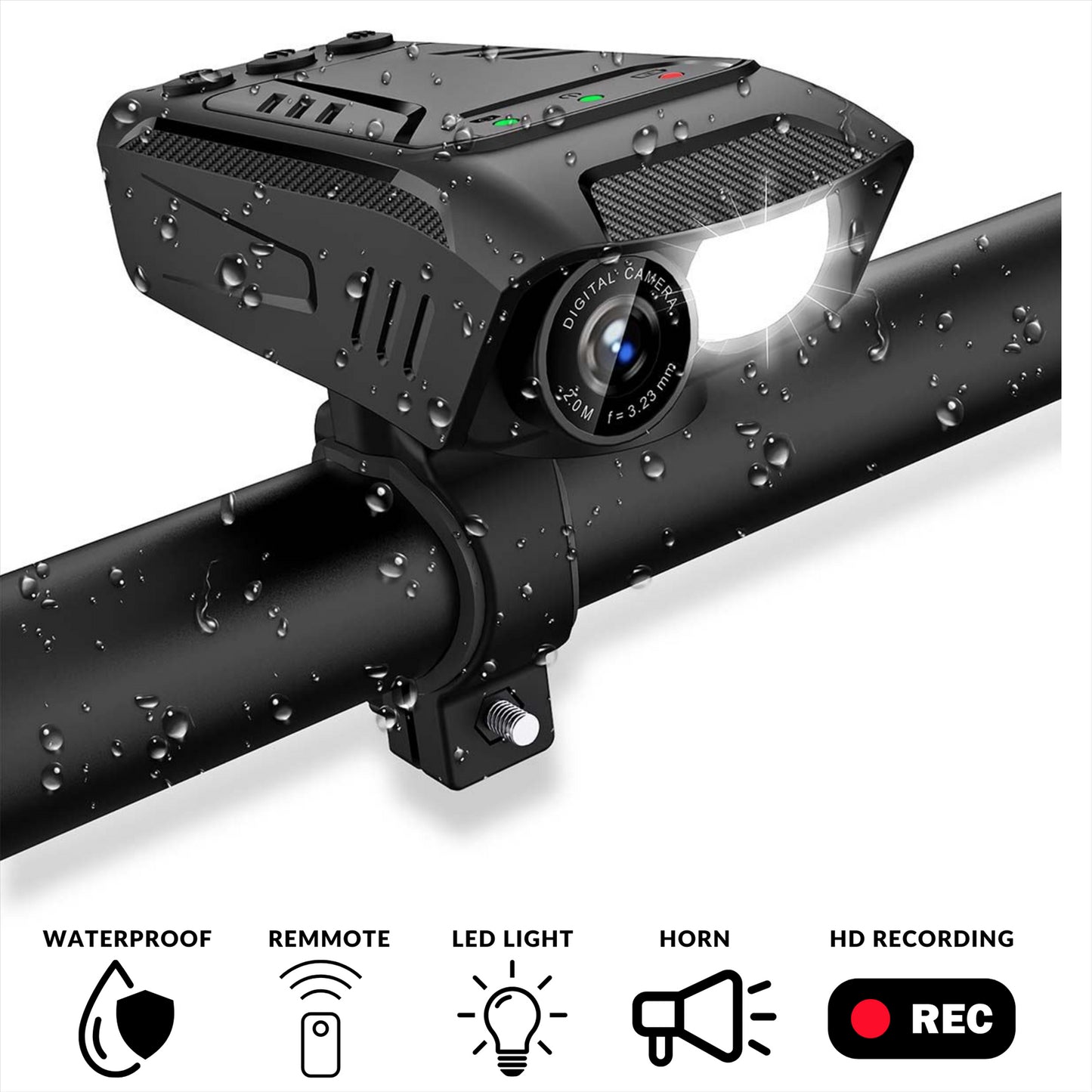 Nedis Cycling Camera | 1080p@30fps | 2 MPixel | 600 min | 70 ° | 300 min | Mounts included | Black