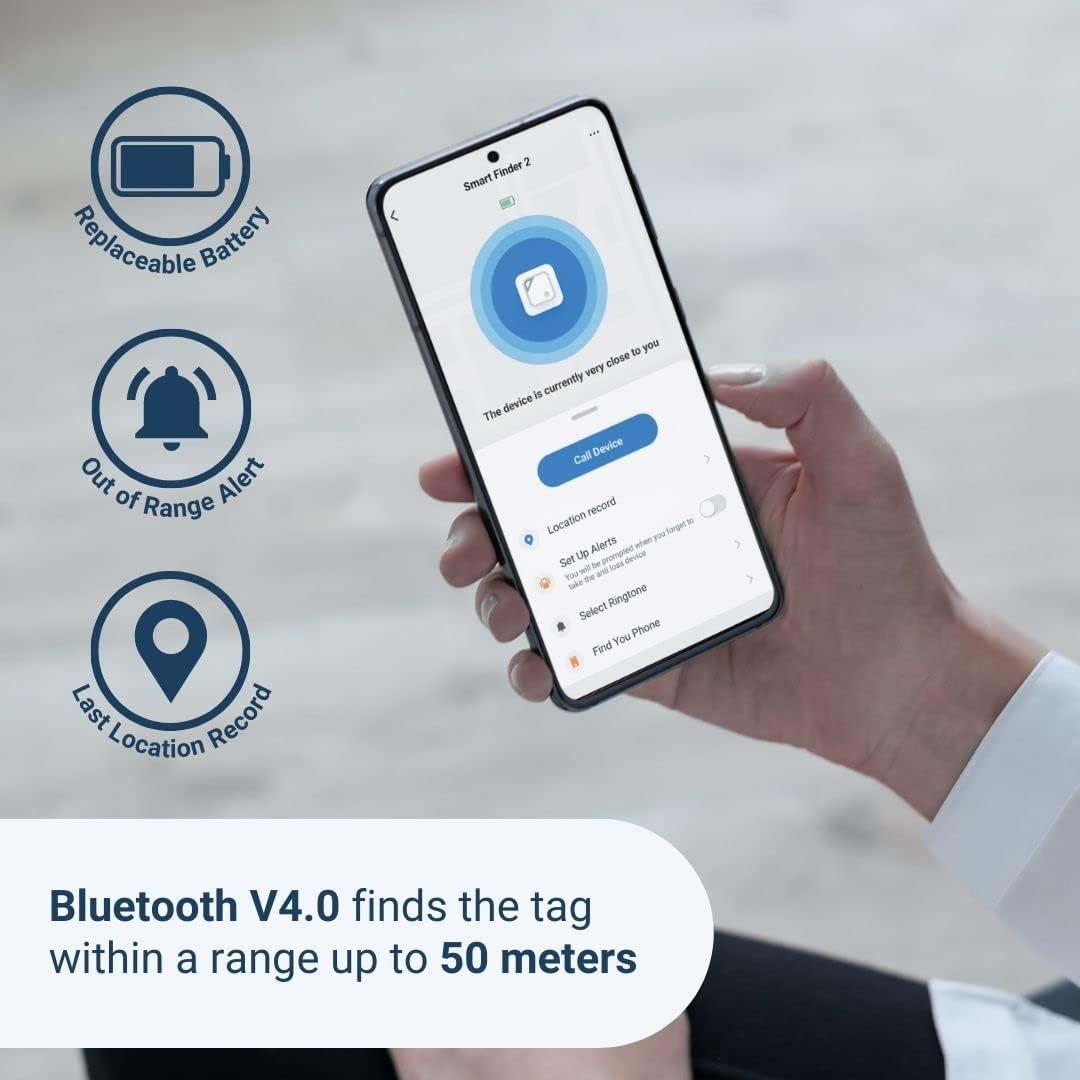 Nedis Key Finder | Battery Powered | 1x CR2032 | Batteries included | Bluetooth® version: 4.0 | Battery life up to: 1 year | White | 1 pcs