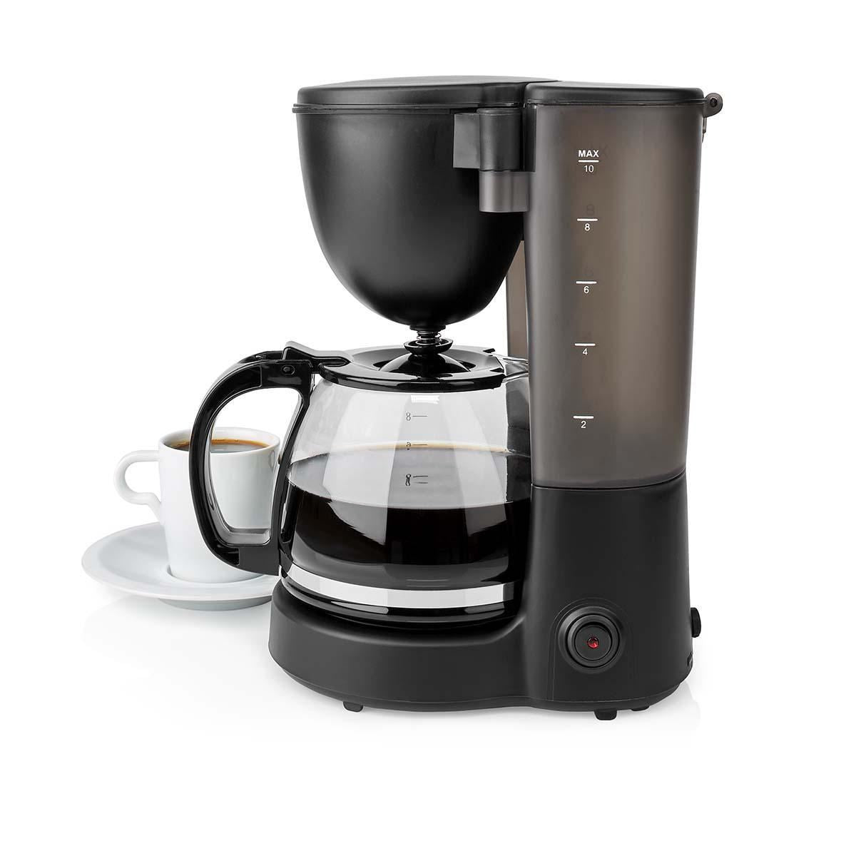 Nedis Coffee Maker | Filter Coffee | 1.25 l | 10 Cups | Keep warm feature | Black