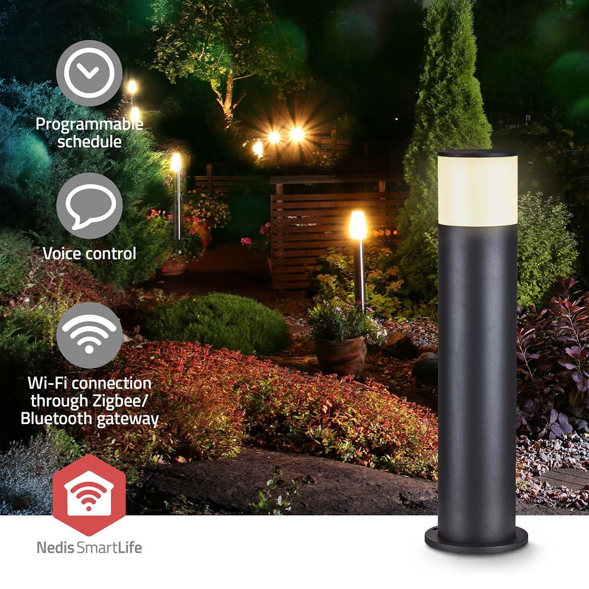 Nedis Smartlife Outdoor Light | 360 lm | Zigbee 3.0 | 10 + 4 W | RGB / Warm White | 2700 K | Aluminium | Android™ / IOS