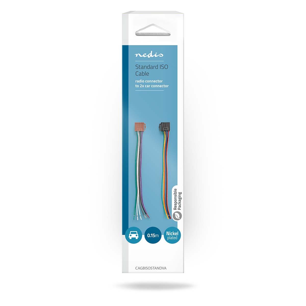Nedis ISO Adapter Cable | ISO compatibility: Standard | 0.15 m | Round | PVC | Box