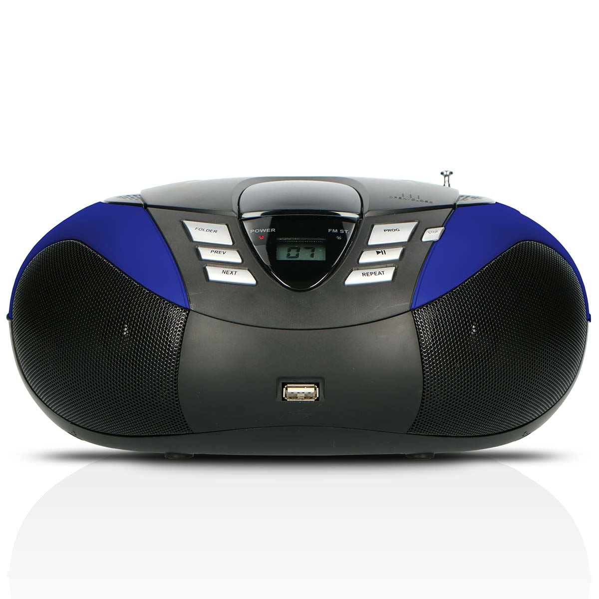 Lenco SCD-37 USB Blue Portable FM Radio CD and USB player Blue