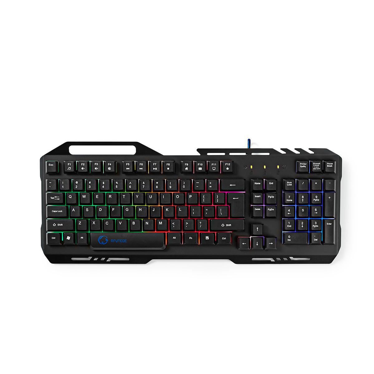 Nedis Wired Gaming Keyboard | USB 2.0 | Membrane Keys | LED | US International | US Layout | USB Powered | Power cable length: 1.50 m | Gaming