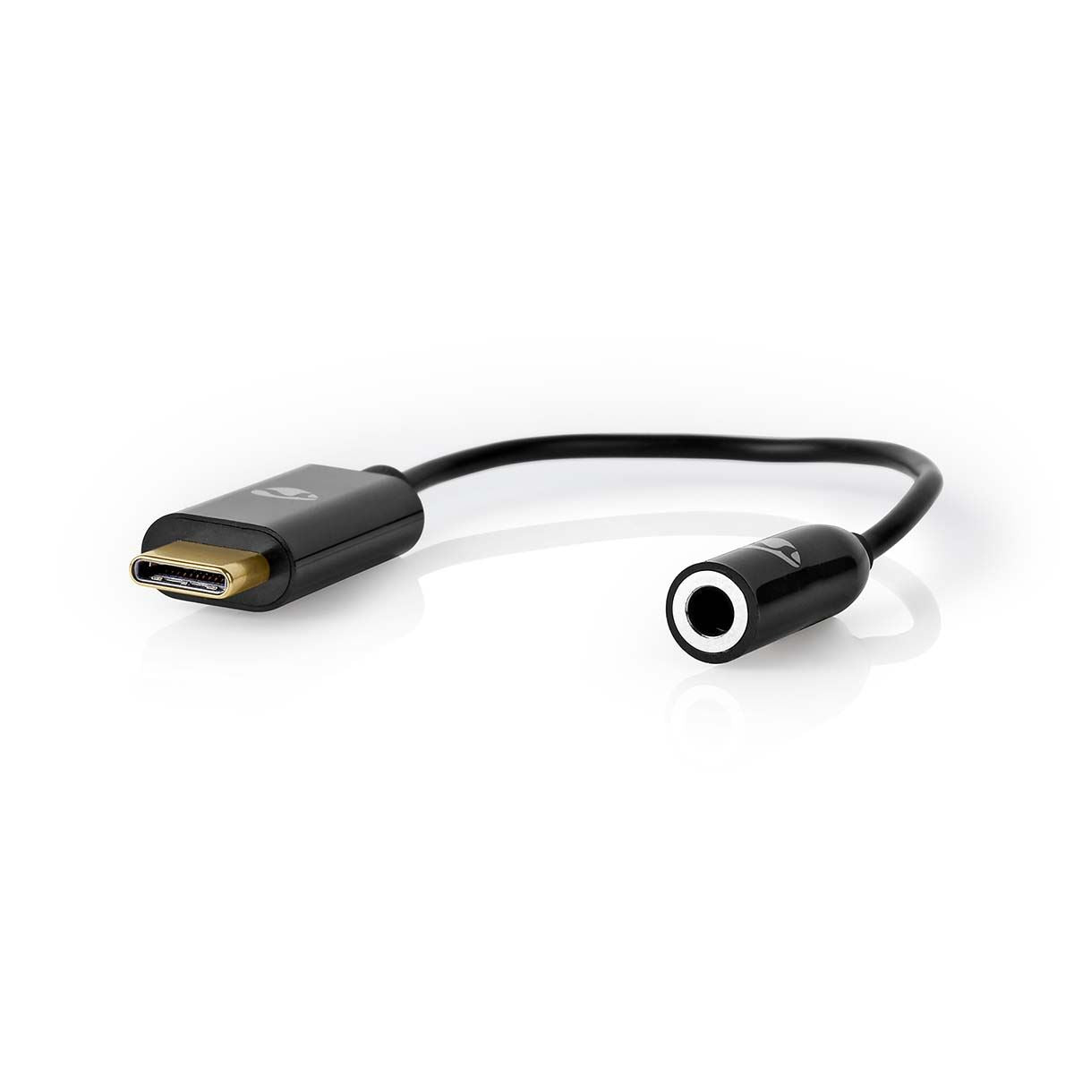 Nedis USB-C™ Adapter | USB 3.2 Gen 1 | USB-C™ Male | 3.5 mm Female | 0.15 m | Round | Nickel Plated | PVC | Black | Box
