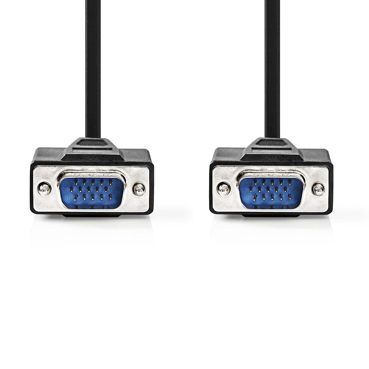 Nedis VGA Cable | VGA Male | VGA Male | Nickel Plated | Maximum resolution: 1024x768 | 3.00 m | Round | ABS | Black | Box