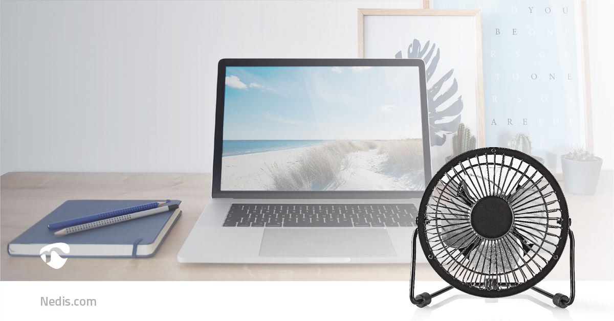 Nedis Table Fan | USB Powered | Diameter: 100 mm | 3 W | 1-Speed | Black
