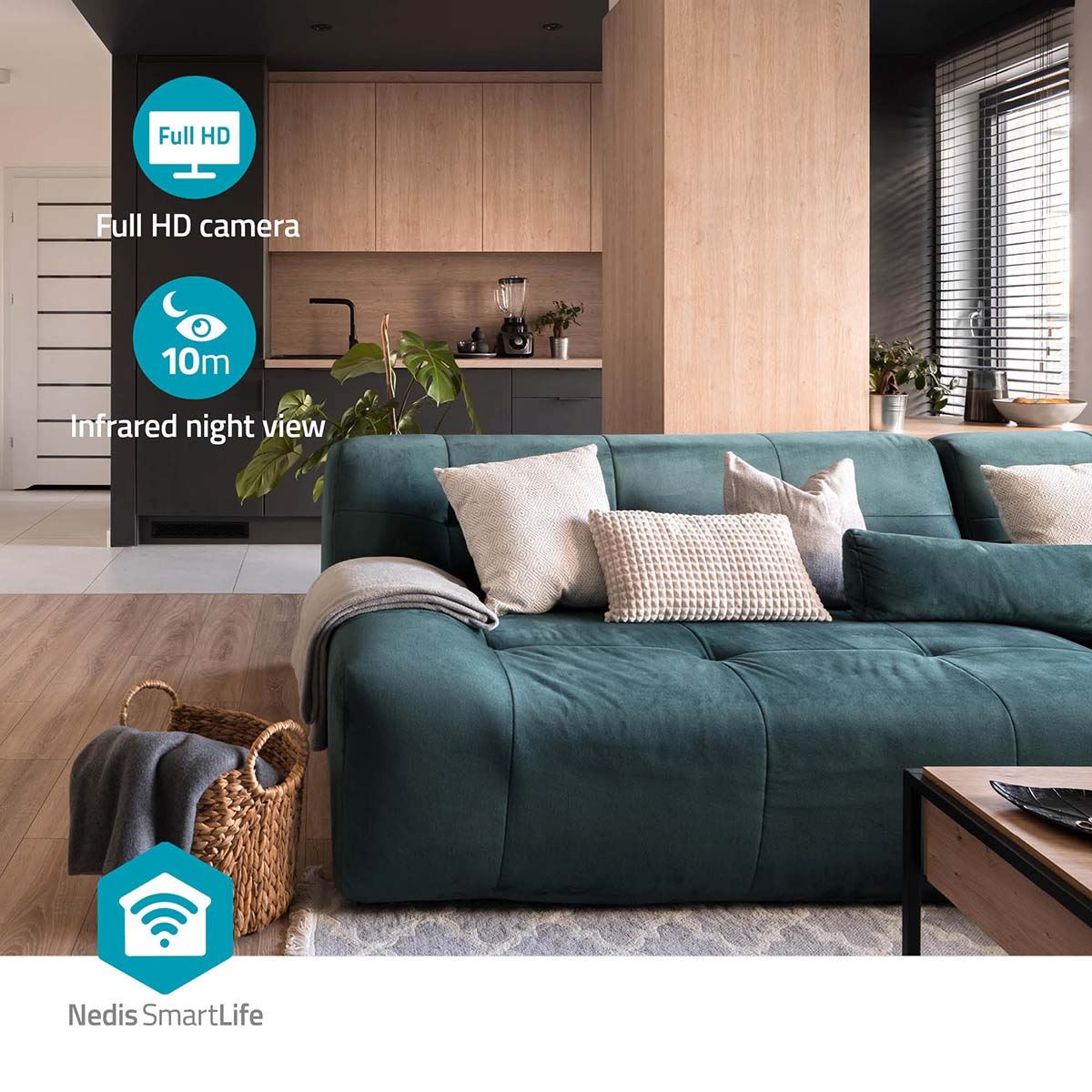 Nedis SmartLife Outdoor Camera | 4G | Full HD 1080p | Pan tilt | IP65 | Cloud Storage (optional) / microSD (not included) | 5 V DC | With motion sensor | Night vision | White