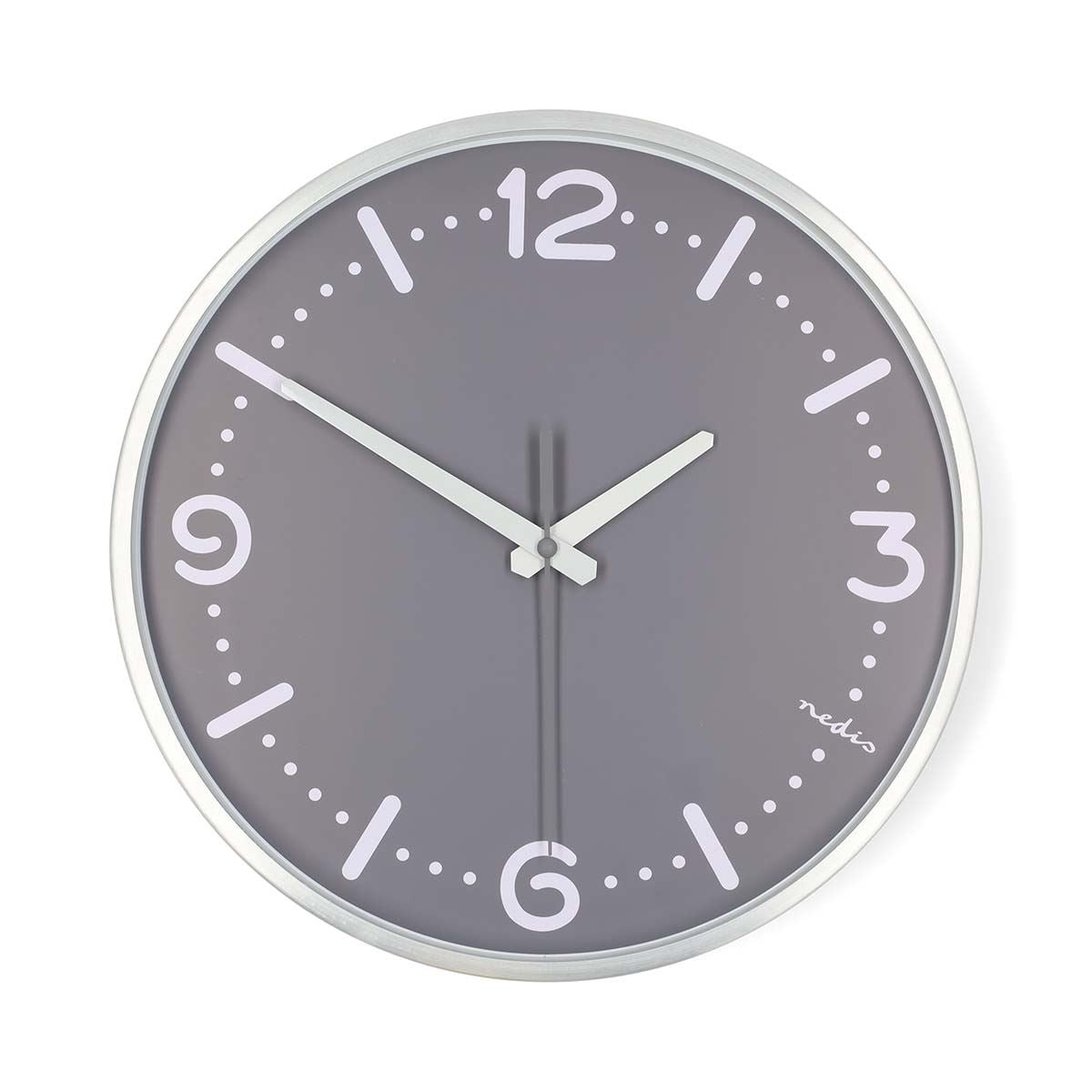 Nedis Wall Clock | Diameter: 300 mm | Aluminium | Silent movement | Metal