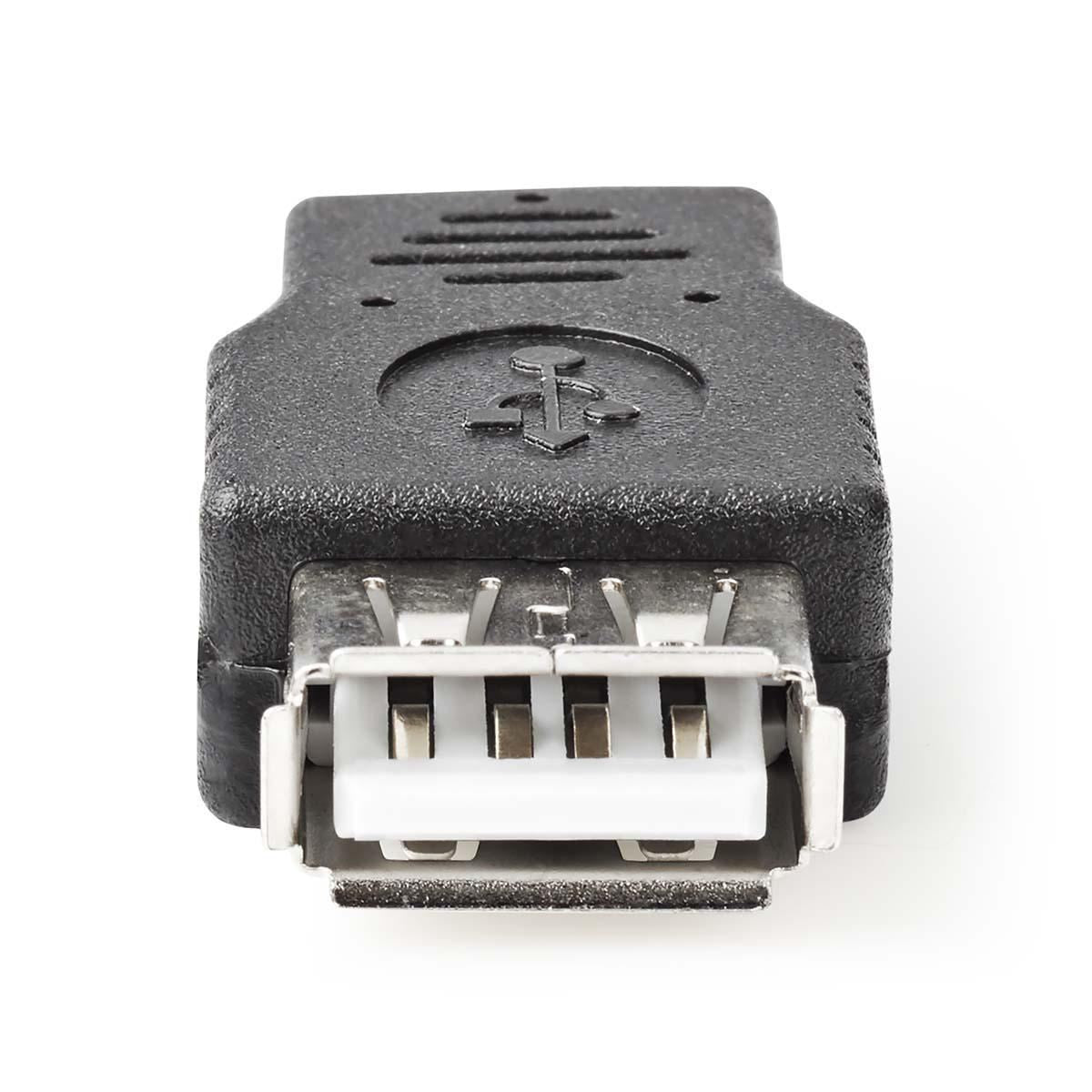 Nedis USB Micro-B Adapter | USB 2.0 | USB Micro-B Male | USB-A Female | 480 Mbps | Nickel Plated | PVC | Black | Blister