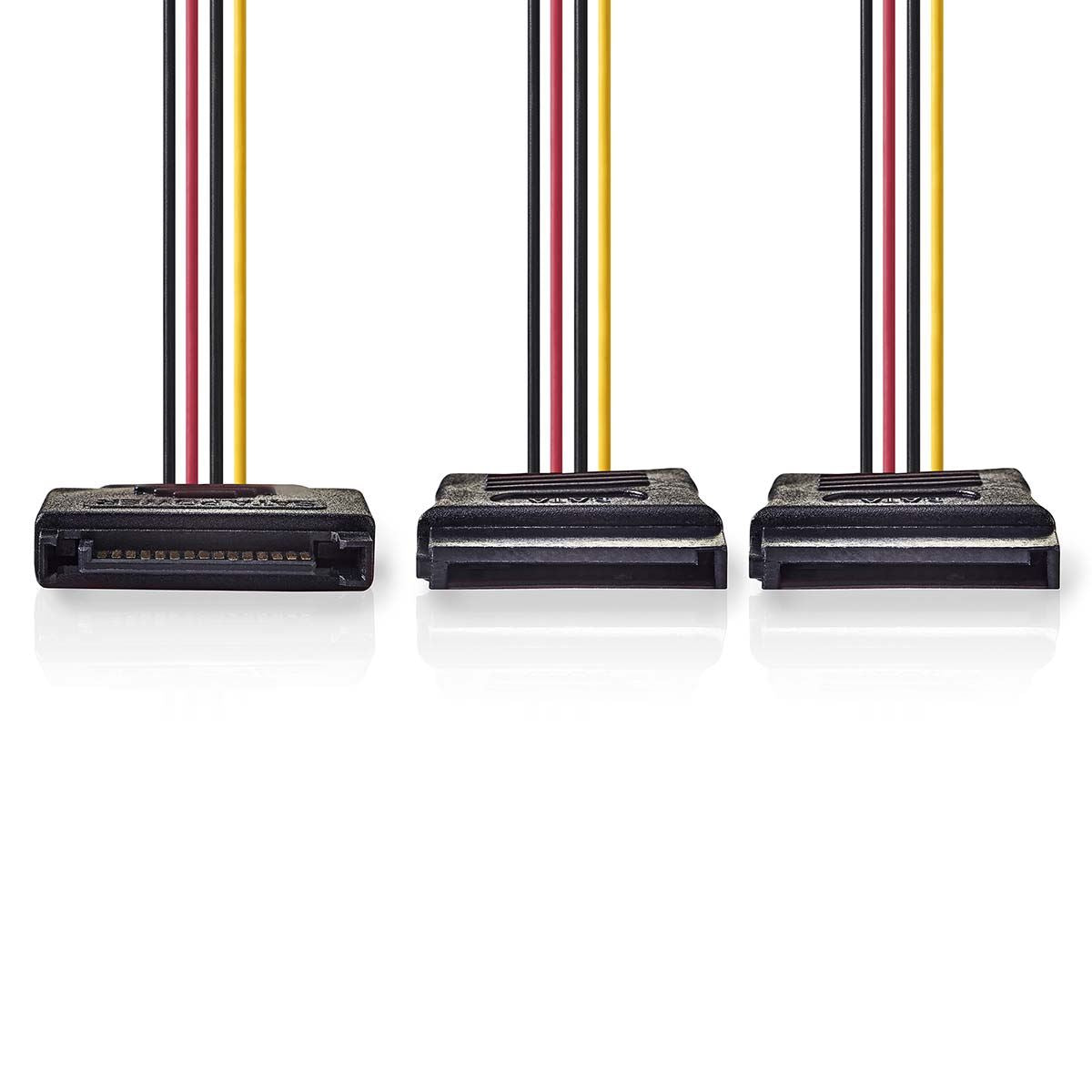 Nedis Internal Power cable | SATA 15-Pin Male | 2x SATA 15-Pin Female | Gold Plated | 0.15 m | Round | PVC | Multi Colour | Box
