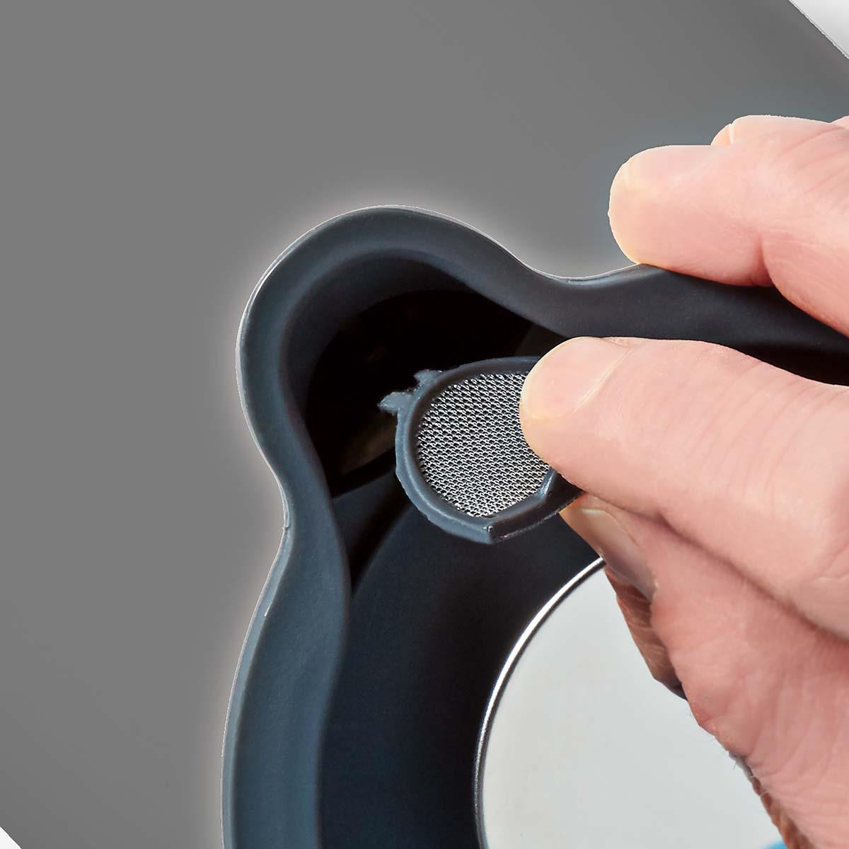 Nedis Electric Kettle | 1.7 l | Soft-Touch | Grey | Rotatable 360 degrees | Concealed heating element | Strix® controller | Boil-dry protection