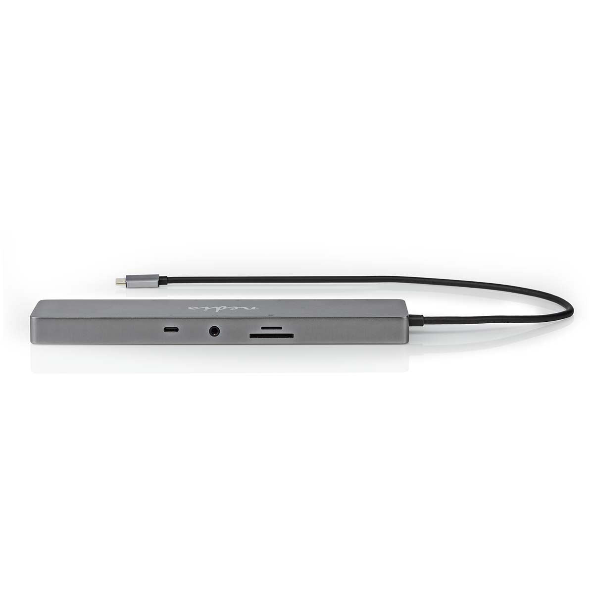Nedis USB Multi-Port Adapter | USB 3.2 Gen 1 | USB-C™ Male | Micro SD / RJ45 Female / SD / 2x HDMI™ / 2x USB-C™ / 3x USB-A Female | 0.40 m | Round | Gold Plated | TPE | Anthracite | Box