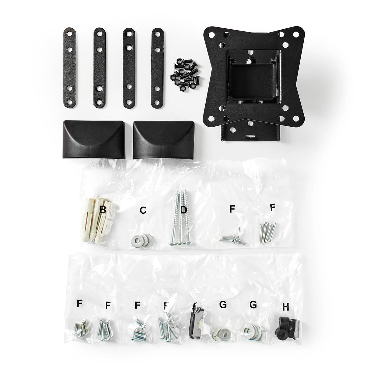 Nedis Full Motion TV Wall Mount | 10 - 32 " | Maximum supported screen weight: 30 kg | Tiltable | Rotatable | Minimum wall distance: 68 mm | Maximum wall distance: 68 mm | 1 Pivot point(s) | Steel | Black