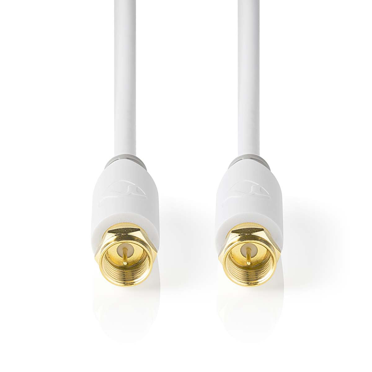 Nedis Satellite & Antenna Cable | F Male | F Male | Gold Plated | 75 Ohm | Single Shielded | 2.00 m | Round | PVC | White | Box