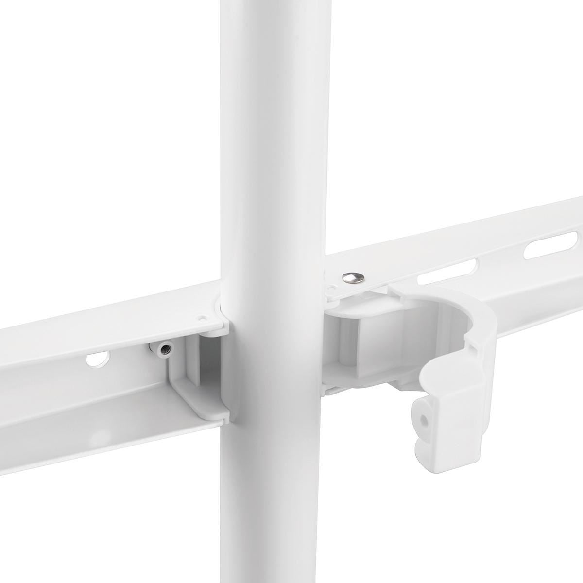 Nedis TV Floor Stand | 50 - 65 " | Maximum supported screen weight: 35 kg | Scandinavian Design | Rotatable | Anti-tip strap | Snap-lock | Aluminium / Steel | White