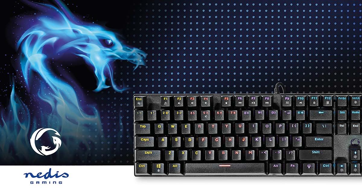 Nedis Wired Gaming Keyboard | USB Type-A | Mechanical Keys | LED | QWERTY | US Layout | USB Powered | Power cable length: 1.50 m | Gaming