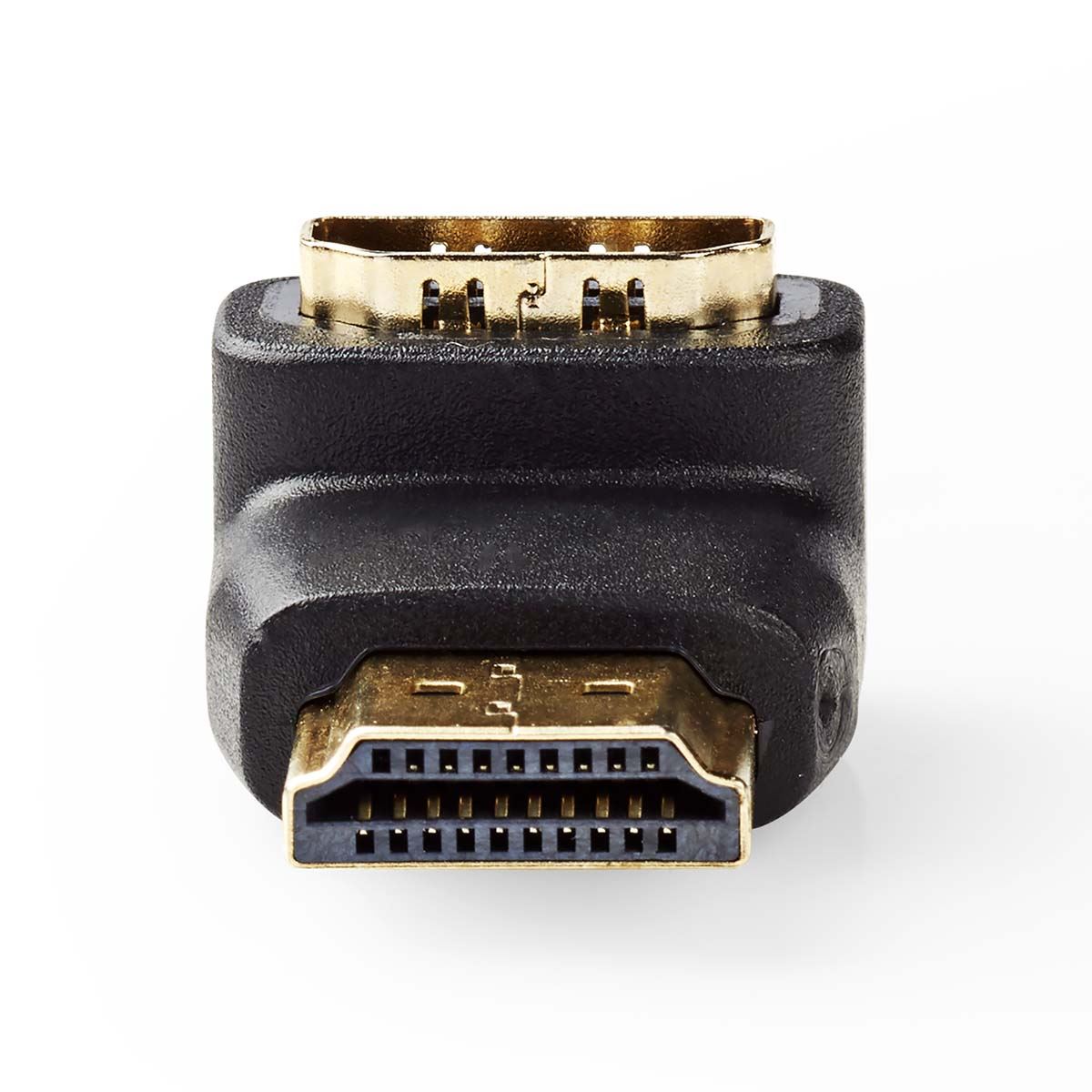 Nedis HDMI™ Adapter | HDMI™ Connector | HDMI™ Output | Gold Plated | Angled 90° | ABS | Black | 1 pcs | Box