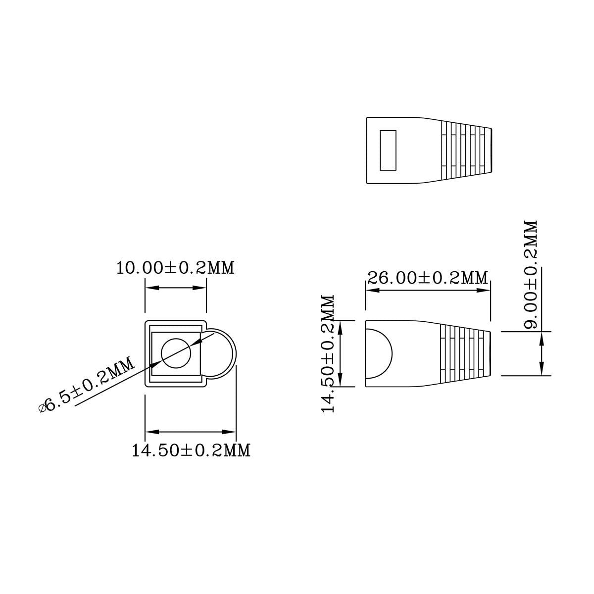 Nedis Strain Relief Boot | RJ45 | PVC | Grey | Box | 10 pcs