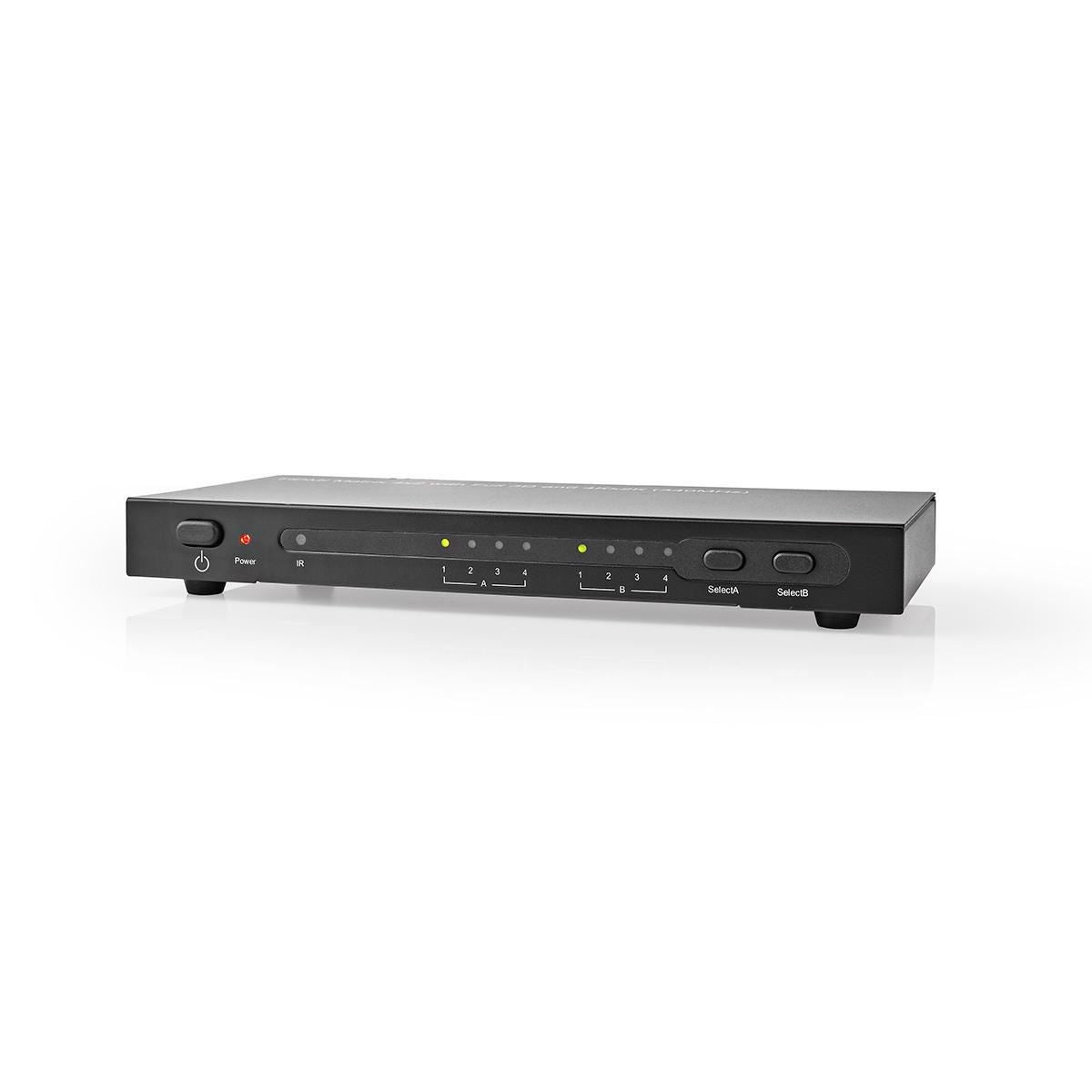 Nedis HDMI™ Matrix Switch | 4 x 2 port(s) | 4x HDMI™ Input | 2x HDMI™ Output | 4K@30Hz | 3.4 Gbps | Remote controlled | Metal | Anthracite