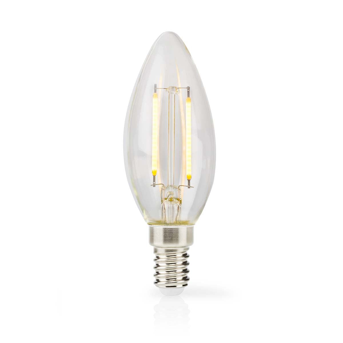 Nedis LED Filament Bulb E14 | Candle | 2 W | 250 lm | 2700 K | Warm White | Retro Style | 3 pcs | Clear