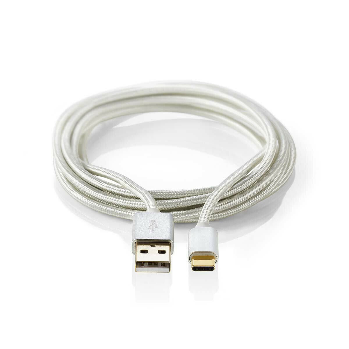 Nedis USB Cable | USB 2.0 | USB-A Male | USB-C™ Male | 15 W | 480 Mbps | Gold Plated | 2.00 m | Round | Braided / Nylon | Aluminium | Cover Window Box