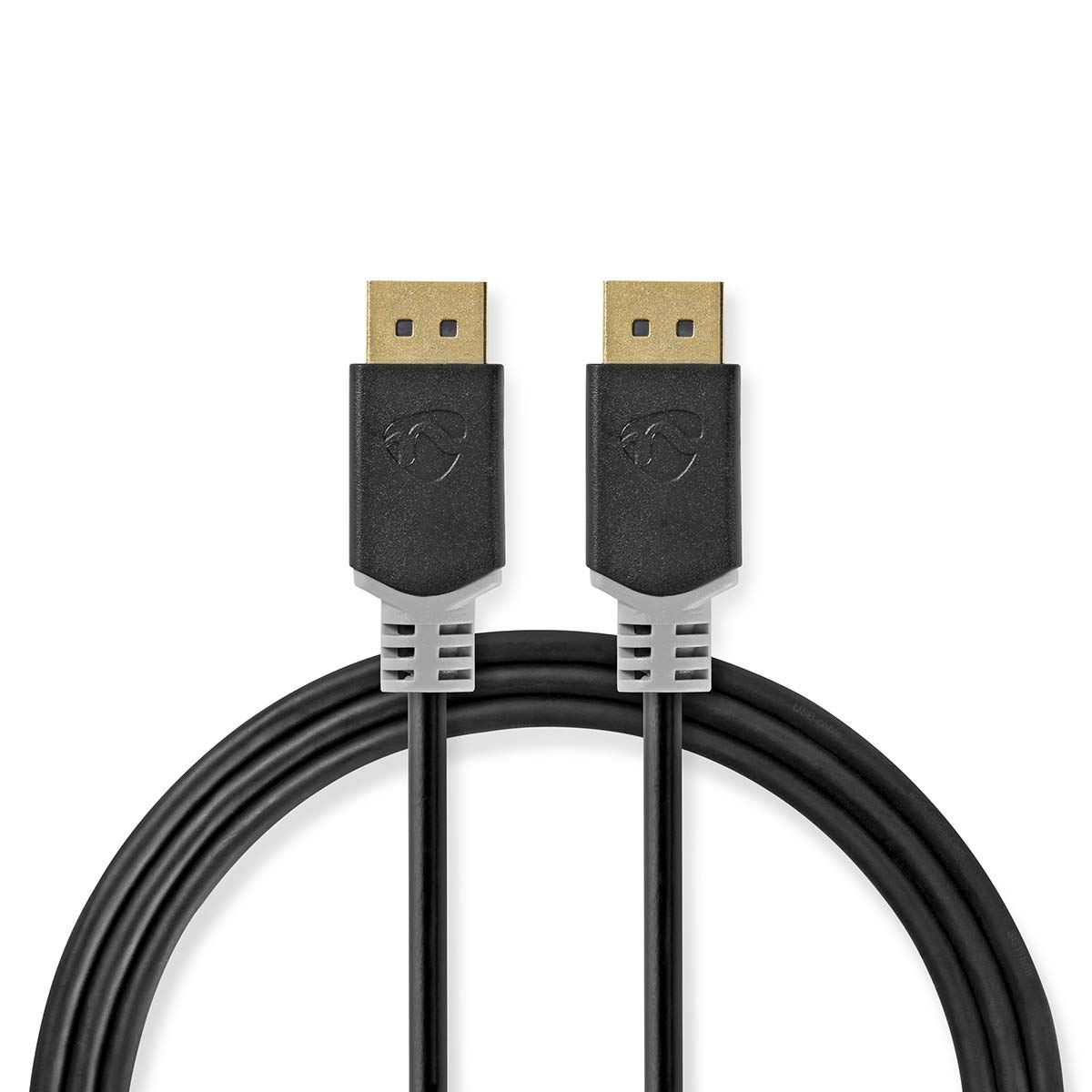 Nedis DisplayPort Cable | DisplayPort Male | DisplayPort Male | 8K@60Hz | Gold Plated | 2.00 m | Round | PVC | Anthracite | Box