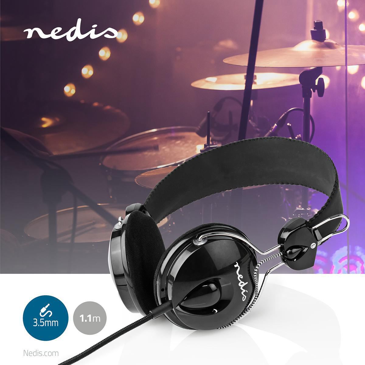 Nedis On-Ear Wired Headphones | 3.5 mm | Cable length: 1.10 m | Black