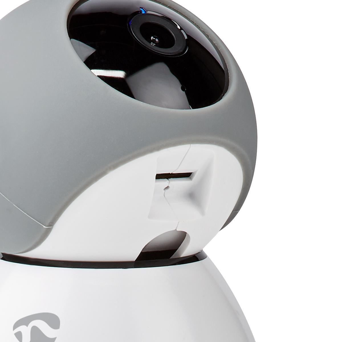 Nedis SmartLife Indoor Camera | Wi-Fi | Full HD 1080p | Pan tilt | Cloud Storage (optional) / microSD (not included) | With motion sensor | Night vision | Grey / White