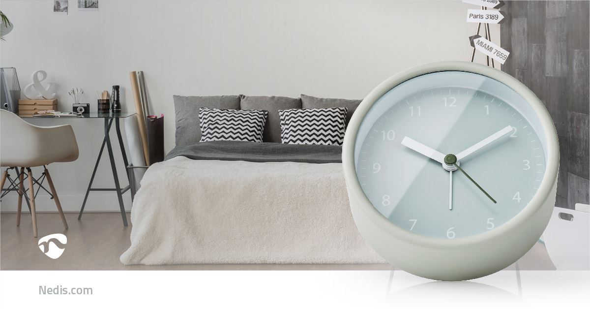 Nedis Analogue Desk Alarm Clock | Snooze function | Green