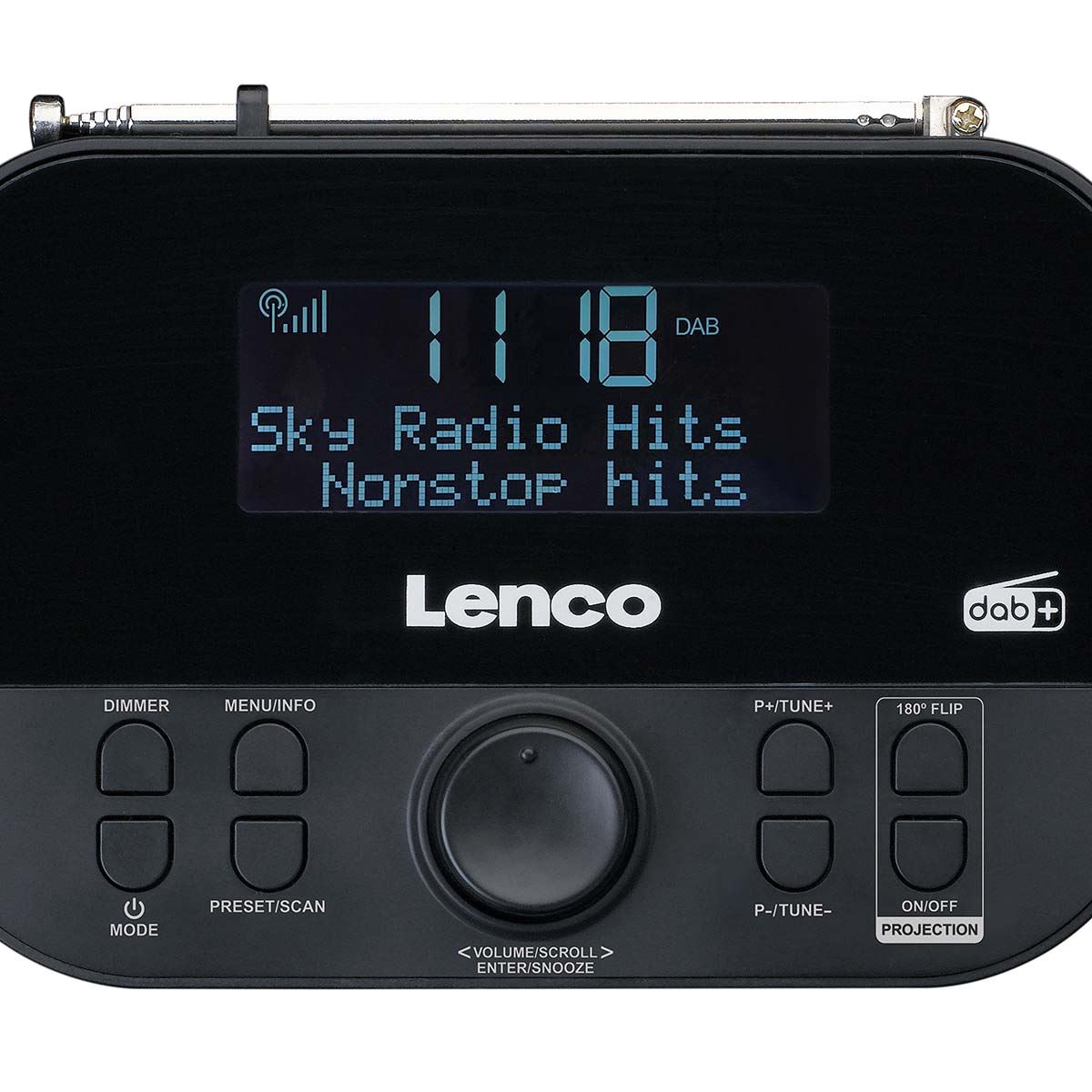Lenco CR-615BK | | DAB+ FM Clock Radio with Projection | Black