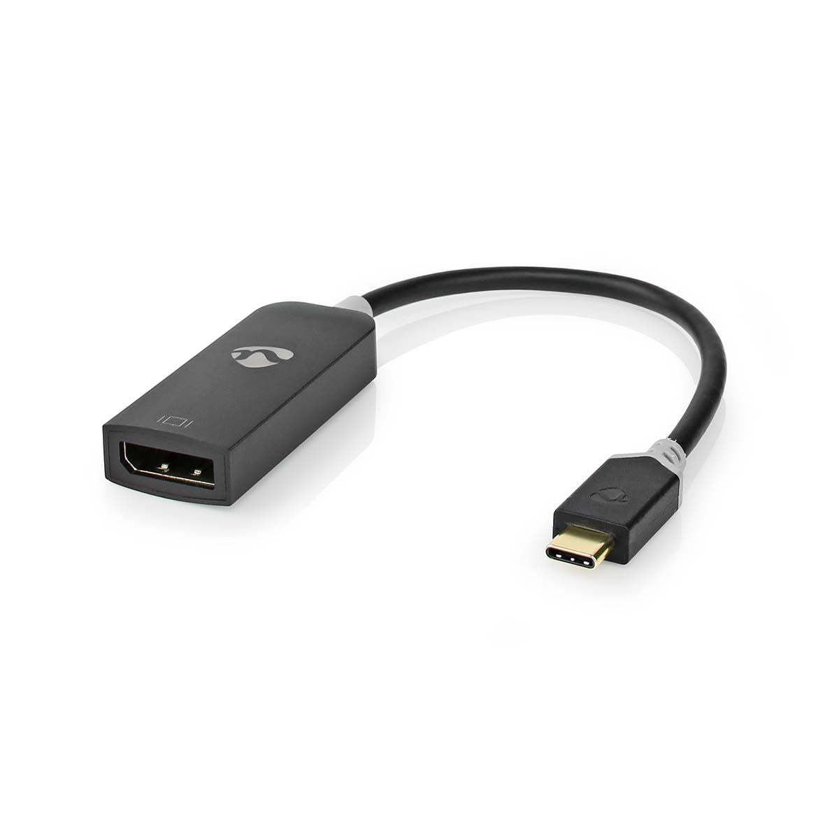 Nedis USB-C™ Adapter | USB 3.2 Gen 1 | USB-C™ Male | DisplayPort Female | 8K@30Hz | 0.20 m | Round | Gold Plated | PVC | Anthracite | Window Box