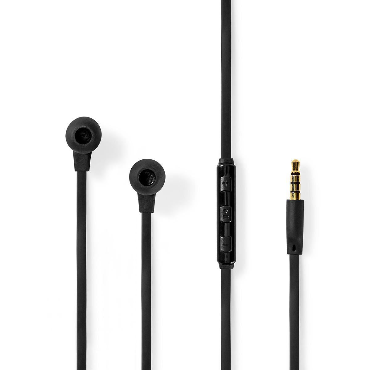 Nedis Wired Earphones | 3.5 mm | Cable length: 1.20 m | Built-in microphone | Volume control | Black / Silver