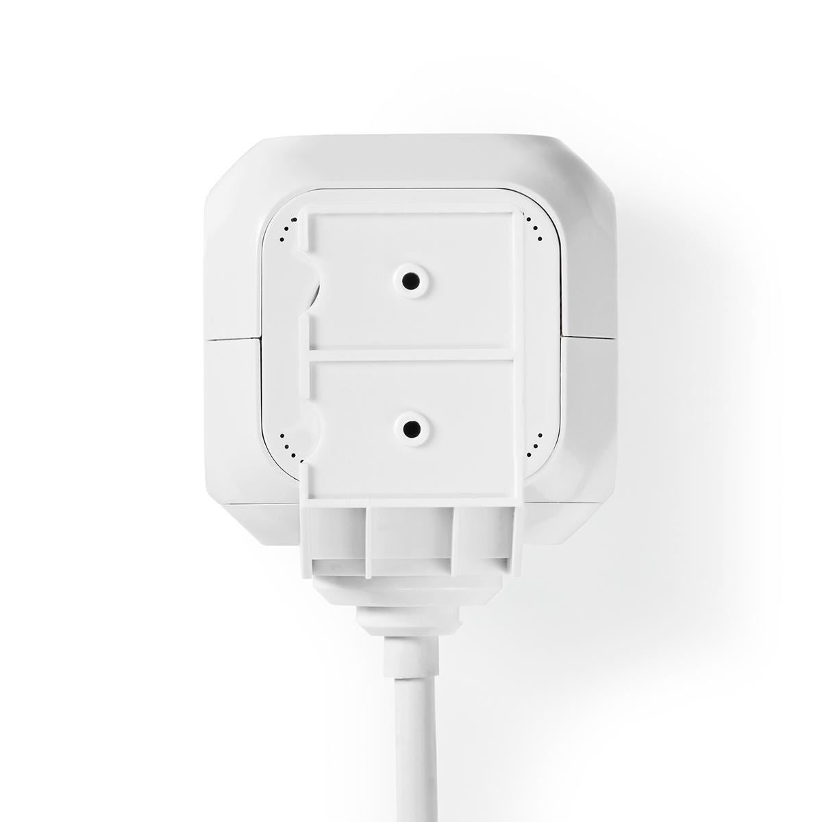 Nedis Extension Socket | Type F (CEE 7/7) | 4-Way | 1.50 m | 3680 W | 16 A | Kind of grounding: Side Contacts | 230 V AC 50/60 Hz | Socket angle: 90 ° | H05VV-F 3G1.5mm² | White