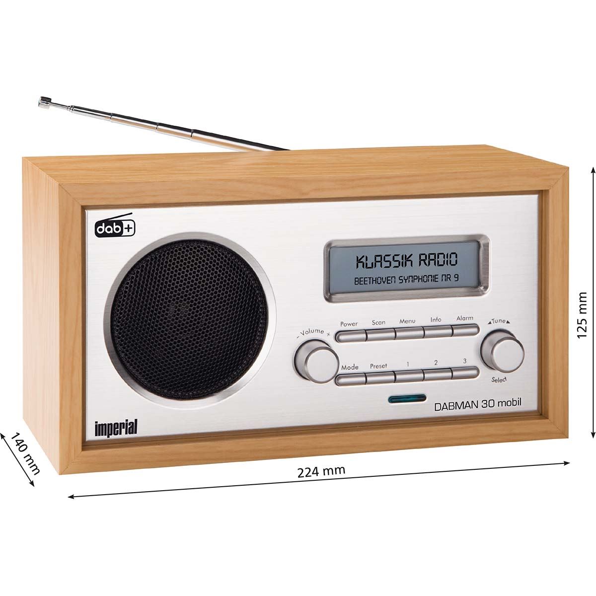 Imperial DABMAN 30 Mobile DAB+ / FM radio Wood