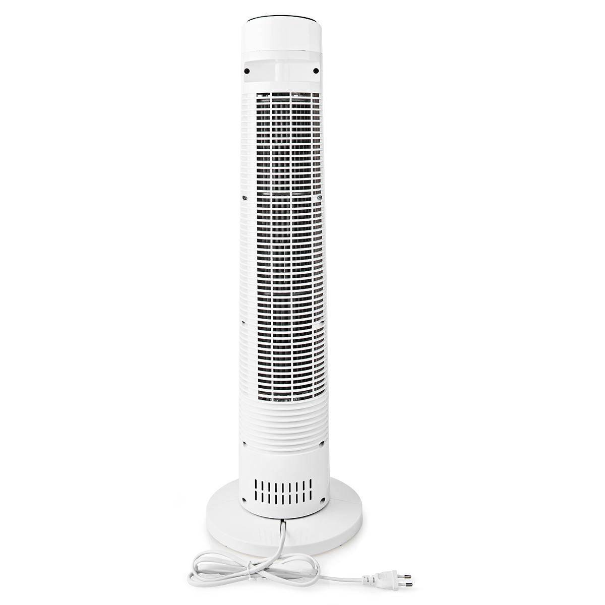 Nedis Tower Fan | 3-Speed | Oscillation | 50 W | Remote control | Black / White