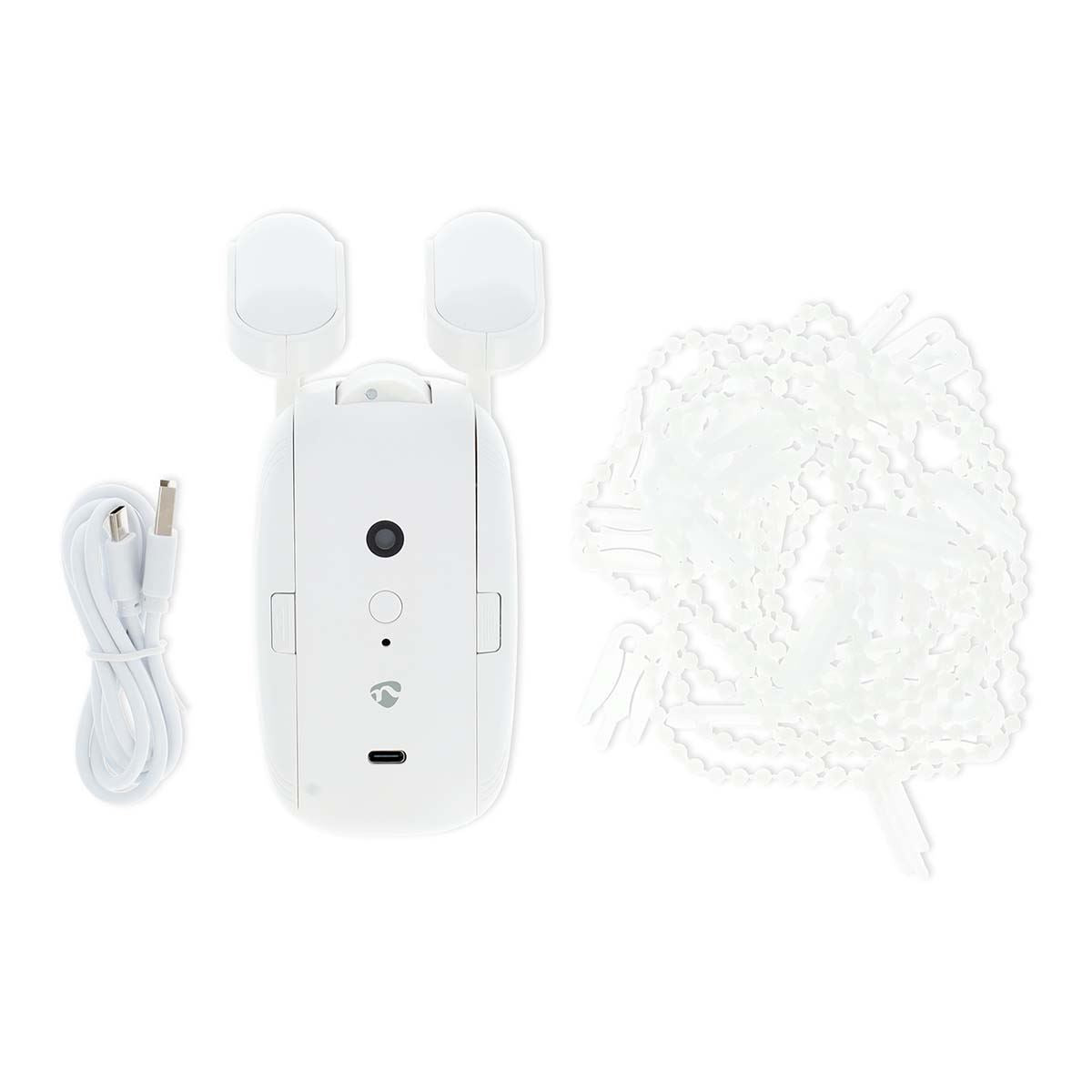 Nedis SmartLife Curtain Robot | Rod Rail | Curtains / Drapes | Battery Powered / USB Powered | 4000 mAh | Bluetooth® | White