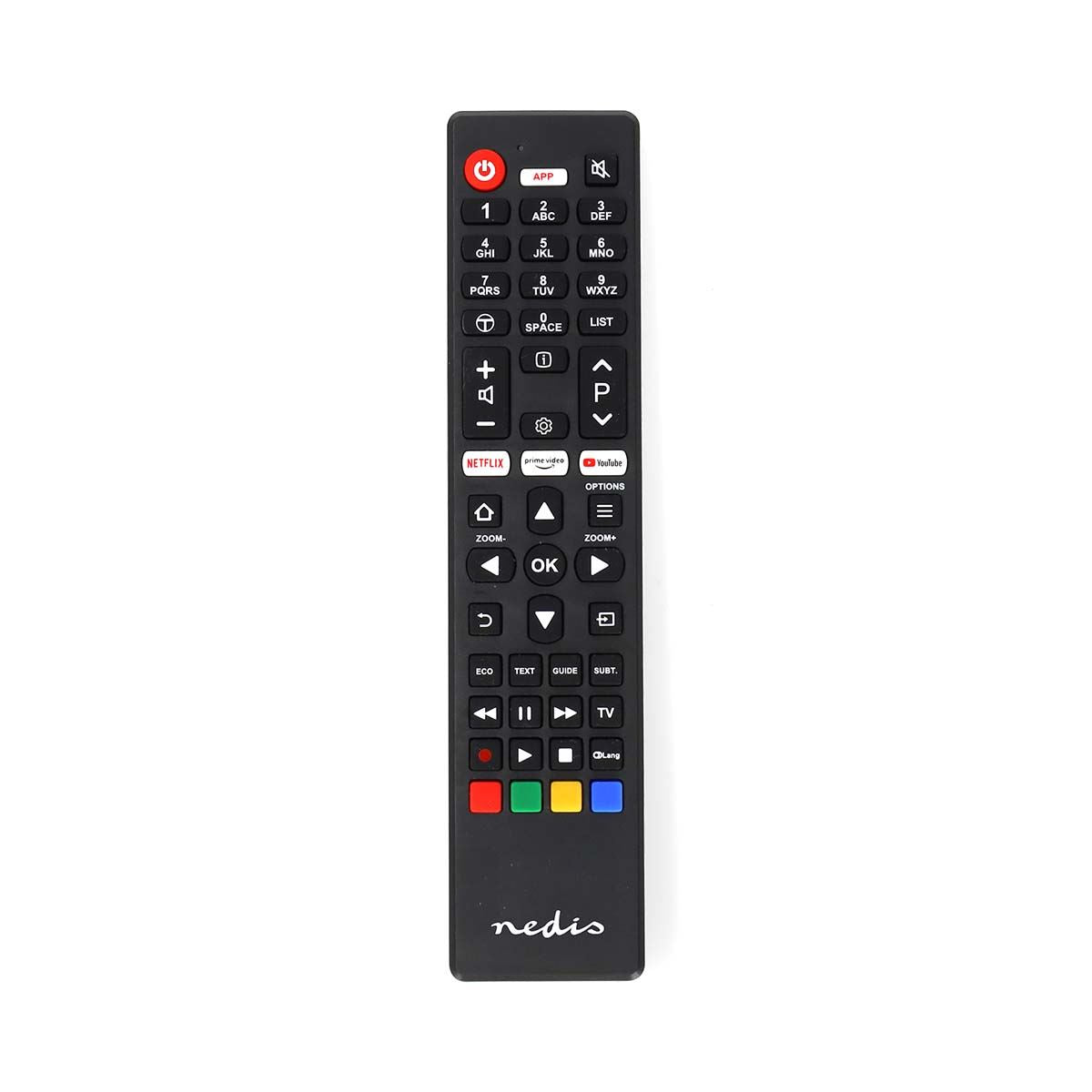Nedis Replacement Remote Control | Suitable for: TCL/Thomson | Fixed | 1 Device | Amazon Prime / Netflix Button / Youtube Button | Infrared | Black