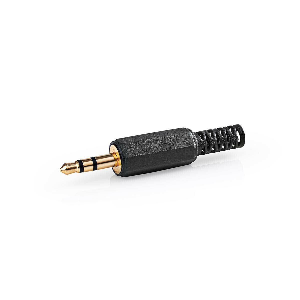 Nedis Audio Connector | Straight | Male | Gold Plated | Soldering | Cable input diameter: 4.0 mm | PVC | Black / Gold | 25 pcs | Envelope