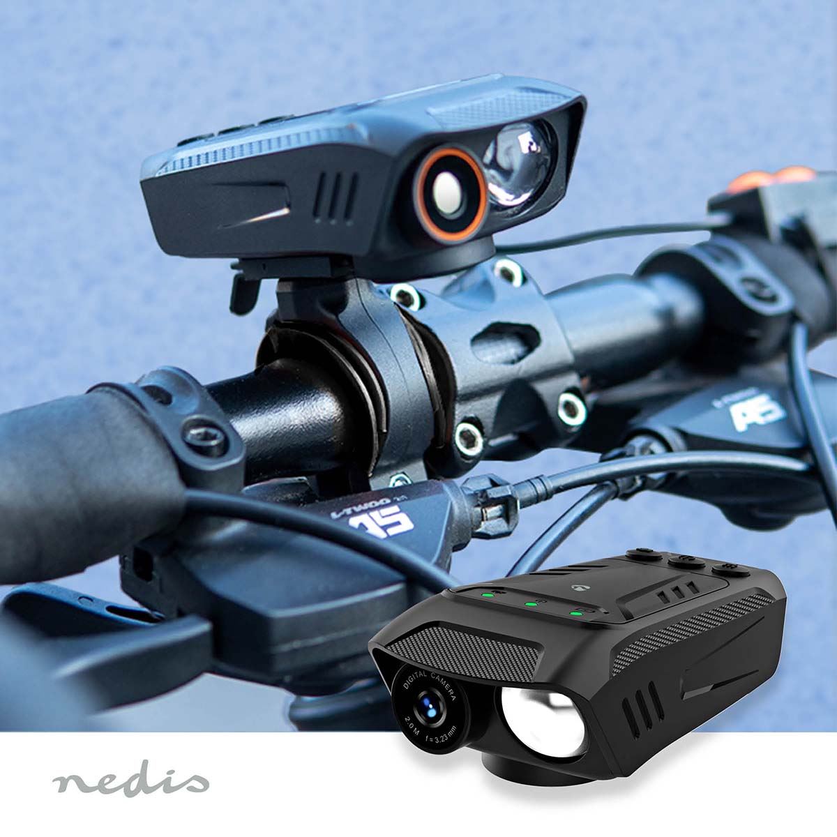 Nedis Cycling Camera | 1080p@30fps | 2 MPixel | 600 min | 70 ° | 300 min | Mounts included | Black