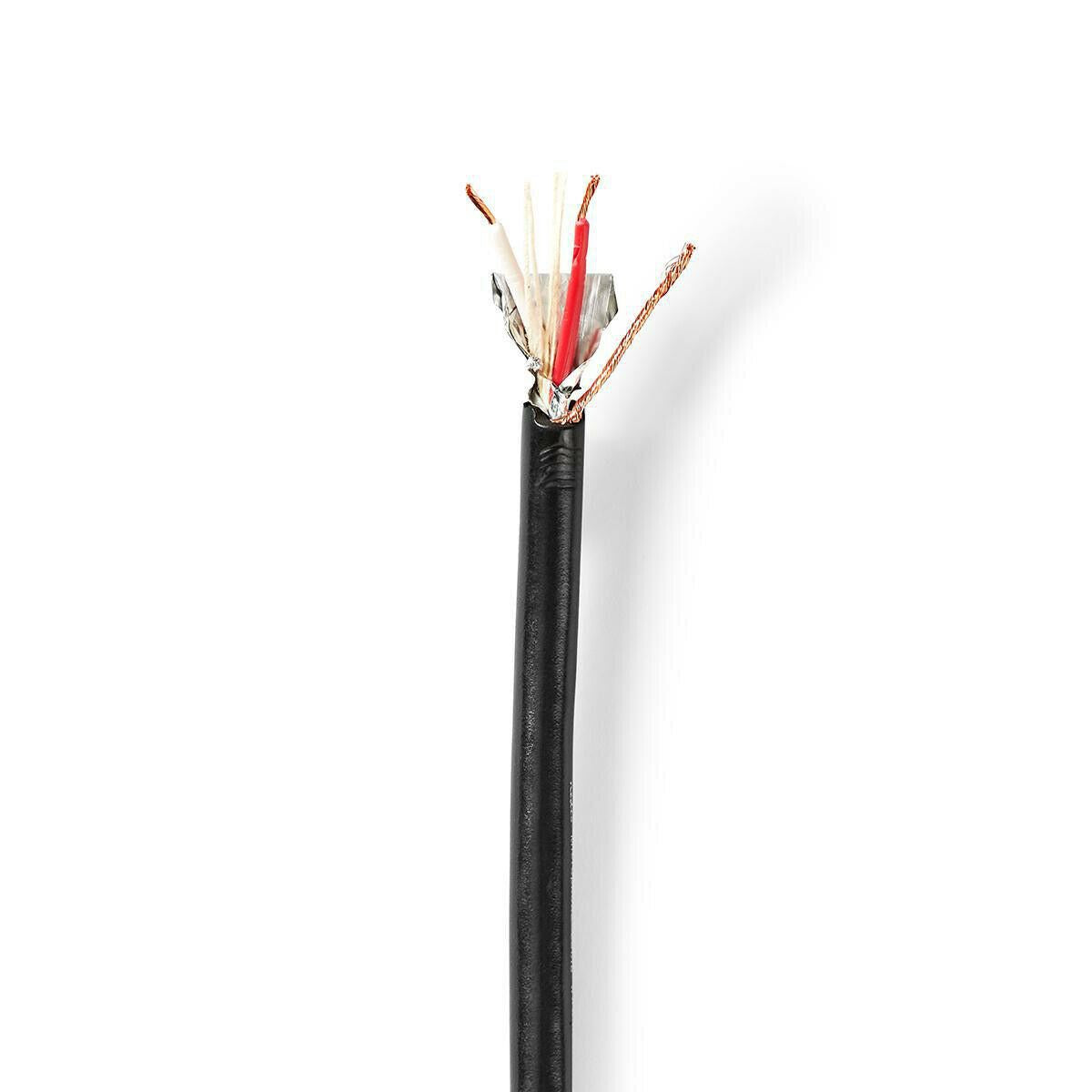 Nedis Microphone Cable | 2 x 0.35 mm² | Copper | 100.0 m | Round | PVC | Black | Reel
