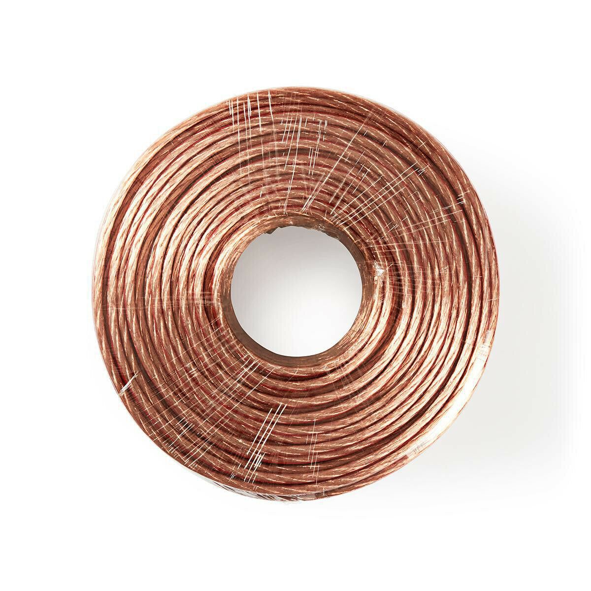 Nedis Speaker Cable | 2 x 6.00 mm² | CCA | 100.0 m | Round | PVC | Transparent | Wrap