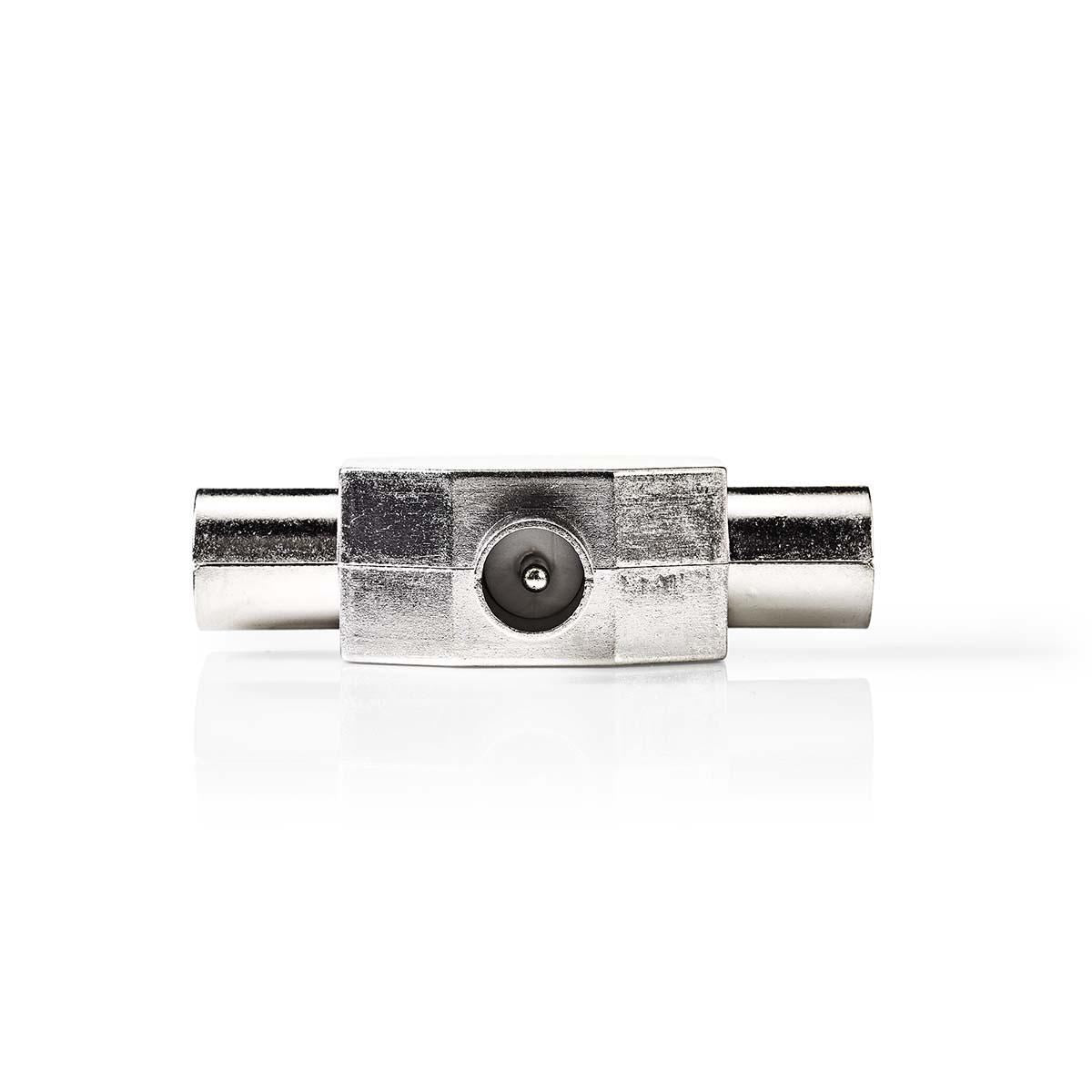 Nedis Satellite & Antenna Adapter | IEC (Coax) Male | 2x Coax Female | Nickel Plated | 75 Ohm | T-Splitter | Metal | Silver | 1 pcs | Envelope